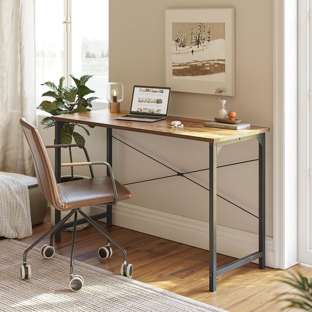 CubiCubi Computer Desk, 32 inch Small Home Office Desk for Small Spaces, Modern Simple Style for Home, Office, Study, Writing, Brown