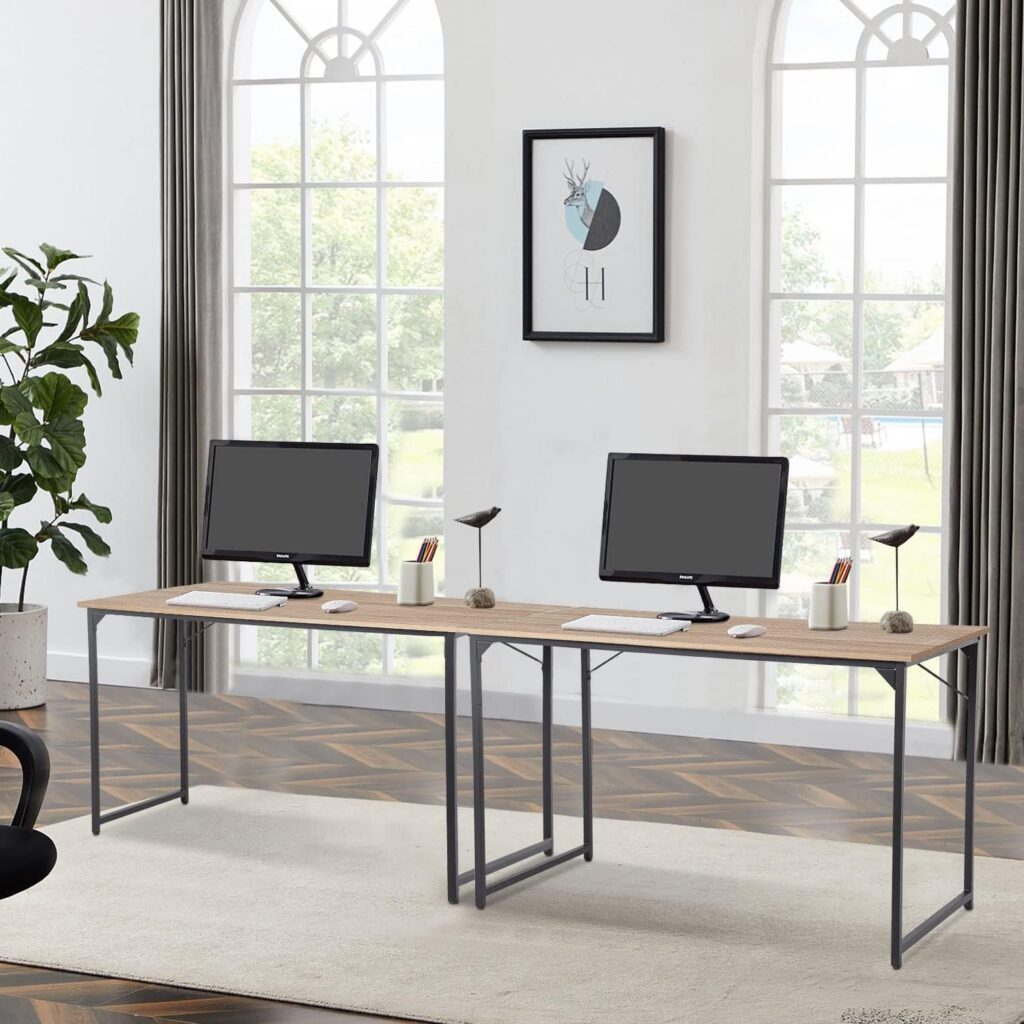 PayLessHere Computer Desk 47, Modern Writing Desk, Simple Study Table, Industrial Office Desk, Sturdy Laptop Table for Home Office, Nature